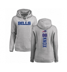 Football Women's Buffalo Bills #88 Dawson Knox Ash Backer Pullover Hoodie