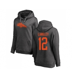Football Women's Denver Broncos #12 Brendan Langley Ash One Color Pullover Hoodie