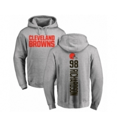 Football Cleveland Browns #98 Sheldon Richardson Ash Backer Pullover Hoodie