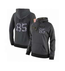 Football Women's New England Patriots #85 Ryan Izzo Stitched Black Anthracite Salute to Service Player Performance Hoodie