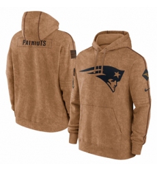 Men's New England Patriots Nike Brown 2023 Salute To Service Club Pullover Hoodie