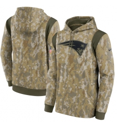 Men's New England Patriots Nike Camo 2021 Salute To Service Therma Performance Pullover Hoodie