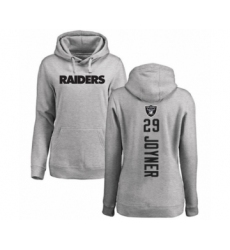 Football Women's Oakland Raiders #29 Lamarcus Joyner Ash Backer Pullover Hoodie