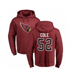 Football Arizona Cardinals #52 Mason Cole Maroon Name & Number Logo Pullover Hoodie