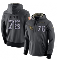 NFL Men Nike Arizona Cardinals #76 Mike Iupati Stitched Black Anthracite Salute to Service Player Performance Hoodie