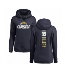 Football Women's Los Angeles Chargers #99 Jerry Tillery Navy Blue Backer Pullover Hoodie