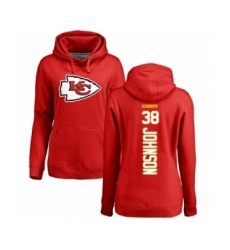 Football Women's Kansas City Chiefs #38 Dontae Johnson Red Backer Pullover Hoodie