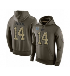 Football Indianapolis Colts #14 Zach Pascal Green Salute To Service Men's Pullover Hoodie