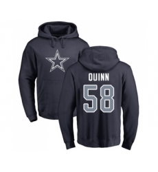 Football Dallas Cowboys #58 Robert Quinn Navy Blue Name & Number Logo Pullover Hoodie