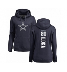 ⁮Football Women's Dallas Cowboys #20 George Iloka Navy Blue Backer Pullover Hoodie