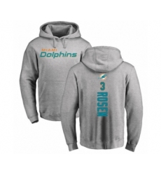 Football Miami Dolphins #3 Josh Rosen Ash Backer Pullover Hoodie