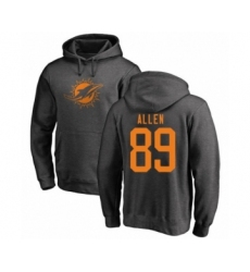 Football Miami Dolphins #89 Dwayne Allen Ash One Color Pullover Hoodie