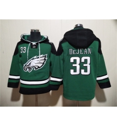 Men's Philadelphia Eagles #33 Cooper DeJean Green Ageless Must-Have Lace-Up Pullover Hoodie
