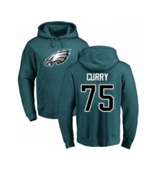 Philadelphia Eagles #75 Vinny Curry Green Name & Number Logo Pullover Hoodie