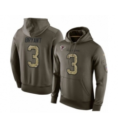 Football Men's Atlanta Falcons #3 Matt Bryant Green Salute To Service Pullover Hoodie