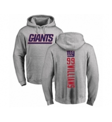 Football New York Giants #99 Leonard Williams Ash Backer Pullover Hoodie