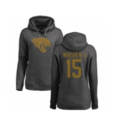 Football Women's Jacksonville Jaguars #15 Gardner Minshew II Ash One Color Pullover Hoodie