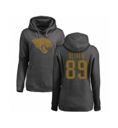 Football Women's Jacksonville Jaguars #89 Josh Oliver Ash One Color Pullover Hoodie