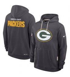 Men's Green Bay Packers Anthracite Sideline Standard Issue Initial Home Dri-FIT Pullover Hoodie