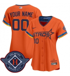 Women's Houston Astros Active Player Custom Orange 2025 City Connect Limited Stitched Baseball Jersey