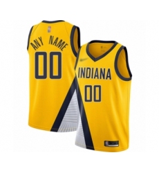 Women's Indiana Pacers Customized Swingman Gold Finished Basketball Jersey - Statement Edition