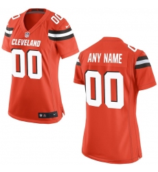 Nike Cleveland Browns Womens Orange Custom Game Jersey