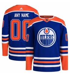 Men's Edmonton Oilers Custom Royal Adidas Stitched Jersey