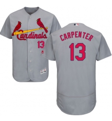 Men's Majestic St. Louis Cardinals #13 Matt Carpenter Grey Road Flex Base Authentic Collection MLB Jersey