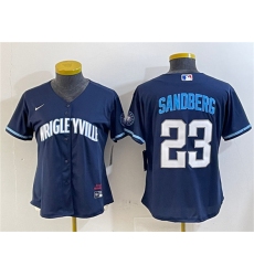 Women's Chicago Cubs #23 Ryne Sandberg Navy City Connect Stitched Jersey