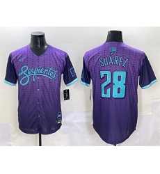 Men's Arizona Diamondbacks #28 Eugenio Suárez Purple 2025 City Connect Limited Stitched Baseball Jersey