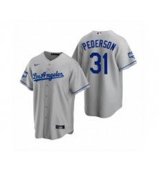 Men's Los Angeles Dodgers #31 Joc Pederson Gray 2020 World Series Champions Road Replica Jersey