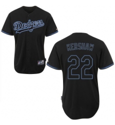 Men's Majestic Los Angeles Dodgers #22 Clayton Kershaw Authentic Black Fashion MLB Jersey