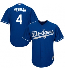 Youth Majestic Los Angeles Dodgers #4 Babe Herman Replica Royal Blue Alternate Cool Base MLB Jersey
