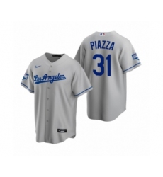 Men's Los Angeles Dodgers #31 Mike Piazza Gray 2020 World Series Champions Road Replica Jersey
