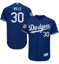 Men's Majestic Los Angeles Dodgers #30 Maury Wills Royal Blue Flexbase Authentic Collection MLB Jersey