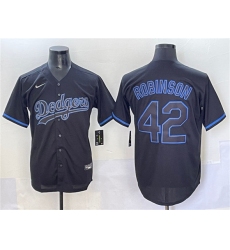 Men's Los Angeles Dodgers #42 Jackie Robinson Black Fashion Stitched Baseball Jersey