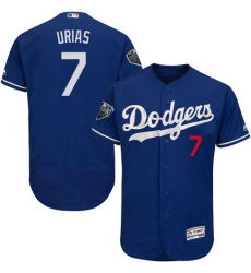 Men's Majestic Los Angeles Dodgers #7 Julio Urias Royal Blue Alternate Flex Base Authentic Collection 2018 World Series MLB Jersey