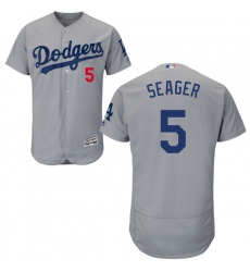 Men's Majestic Los Angeles Dodgers #5 Corey Seager Gray Alternate Road Flexbase Authentic Collection MLB Jersey