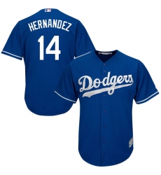 Men's Majestic Los Angeles Dodgers #14 Enrique Hernandez Authentic Royal Blue Alternate Cool Base MLB Jersey