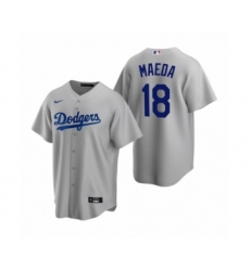 Men's Los Angeles Dodgers #18 Kenta Maeda Nike Gray Replica Alternate Jersey