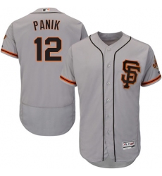 Men's Majestic San Francisco Giants #12 Joe Panik Grey Alternate Flex Base Authentic Collection MLB Jersey