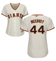 Women's Majestic San Francisco Giants #44 Willie McCovey Replica Cream Home Cool Base MLB Jersey