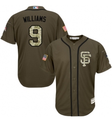 Men's Majestic San Francisco Giants #9 Matt Williams Replica Green Salute to Service MLB Jersey