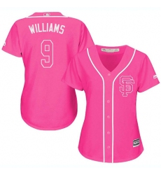 Women's Majestic San Francisco Giants #9 Matt Williams Authentic Pink Fashion Cool Base MLB Jersey