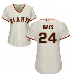 Women's Majestic San Francisco Giants #24 Willie Mays Replica Cream Home Cool Base MLB Jersey