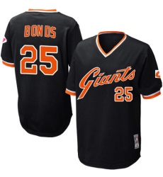 Men's Mitchell and Ness San Francisco Giants #25 Barry Bonds Authentic Black Throwback MLB Jersey