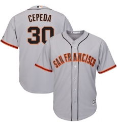 Men's Majestic San Francisco Giants #30 Orlando Cepeda Replica Grey Road Cool Base MLB Jersey