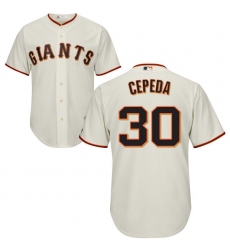 Youth Majestic San Francisco Giants #30 Orlando Cepeda Replica Cream Home Cool Base MLB Jersey