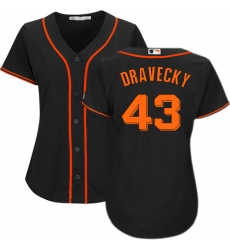 Women's Majestic San Francisco Giants #43 Dave Dravecky Replica Black Alternate Cool Base MLB Jersey