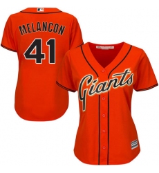 Women's Majestic San Francisco Giants #41 Mark Melancon Replica Orange Alternate Cool Base MLB Jersey